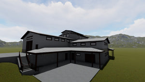 AO8498-A Barndominium Garage, 2.5 Bathrooms | Danfors Garage Plan Exterior-7