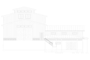 AO8498-A Barndominium Garage, 2.5 Bathrooms | Danfors Garage Plan Front Elevation