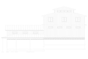 AO8498-A Barndominium Garage, 2.5 Bathrooms | Danfors Garage Plan Rear Elevation
