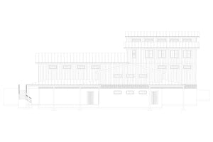 AO8498-A Barndominium Garage, 2.5 Bathrooms | Danfors Garage Plan Right Elevation