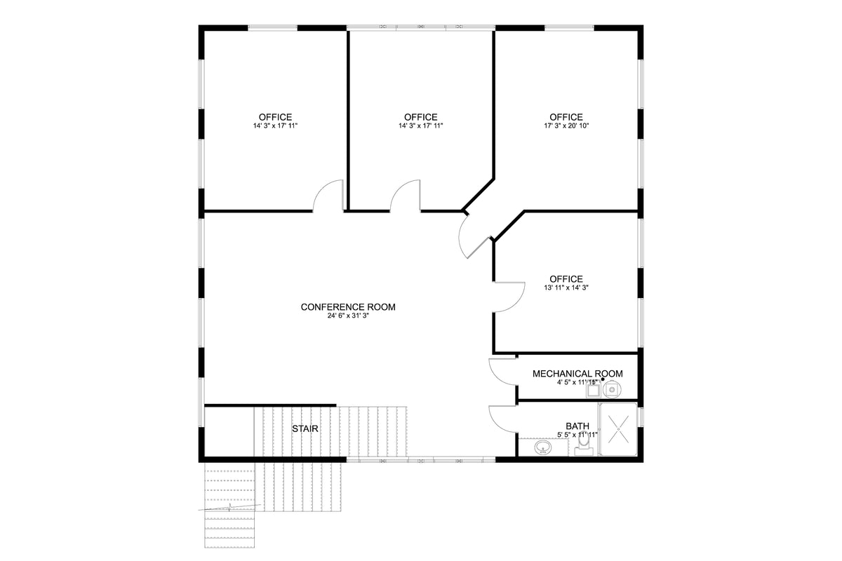 AO8498-A Barndominium Garage, 2.5 Bathrooms | Danfors Garage Plan Second Floor Plan