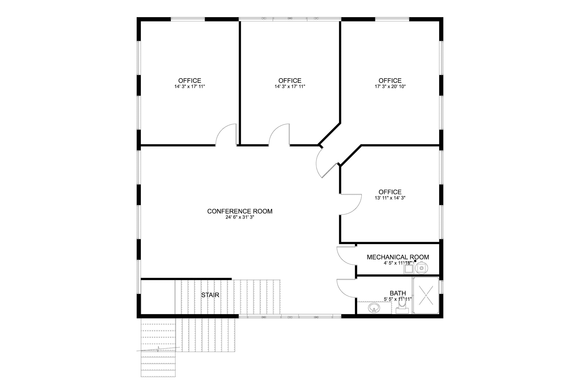 AO8498-A Barndominium Garage, 2.5 Bathrooms | Danfors Garage Plan Second Floor Plan
