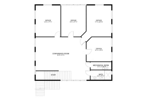 AO8498-A Barndominium Garage, 2.5 Bathrooms | Danfors Garage Plan Second Floor Plan