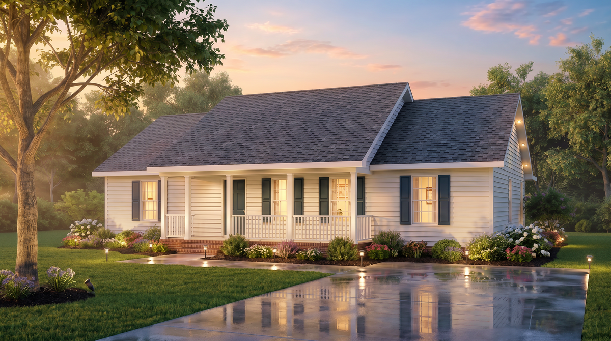 ST25085 Corona Traditional Style House Plan, 3 Bedrooms 2 Bathrooms  Exterior 1