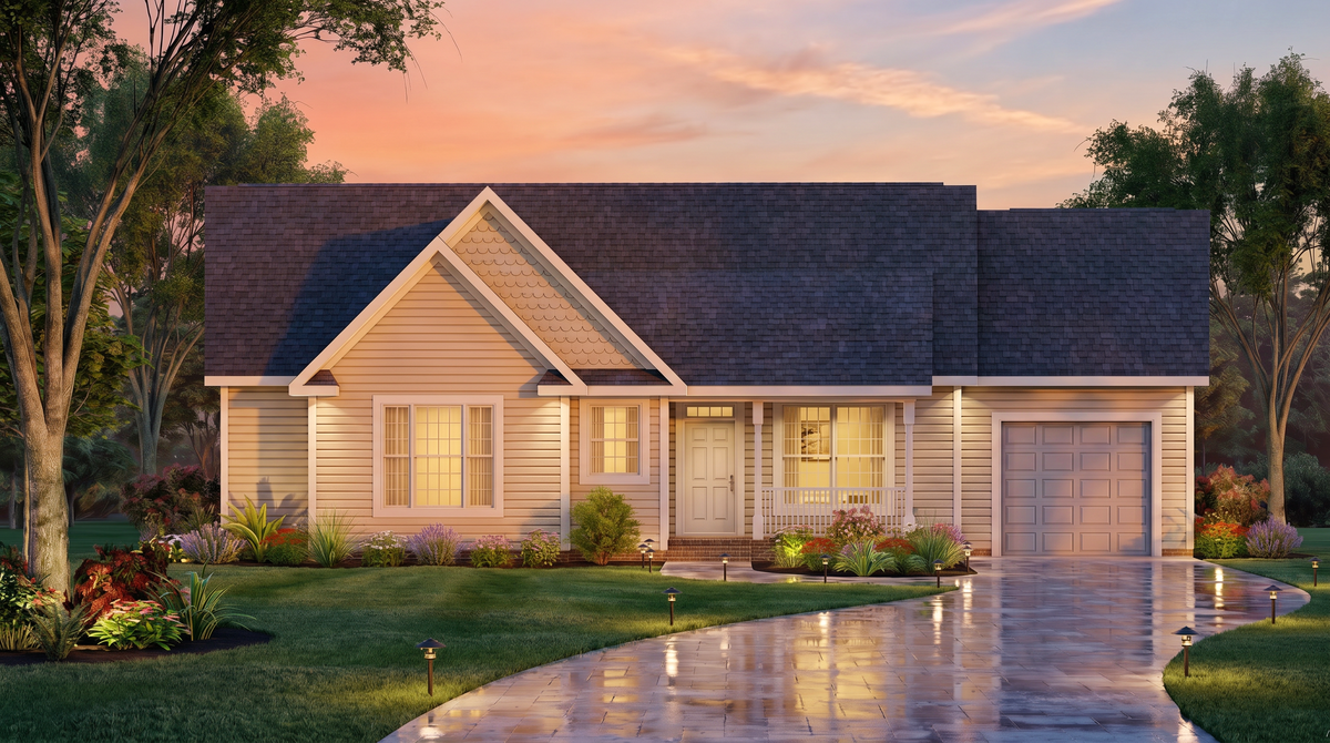 A8191-A Traditional House, 3 Bedrooms, 2 Bathrooms | Alice House Plan Exterior