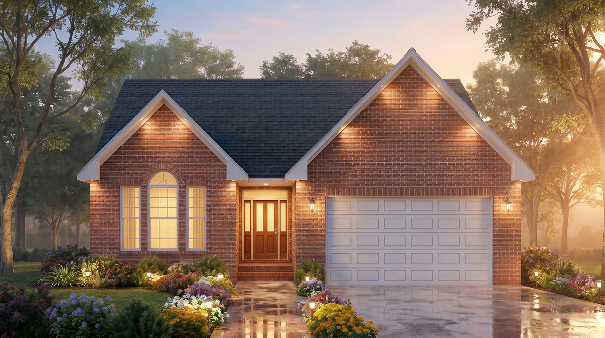 A8190-A Traditional House, 3 Bedrooms, 2 Bathrooms | Julia House Plan Exterior-2
