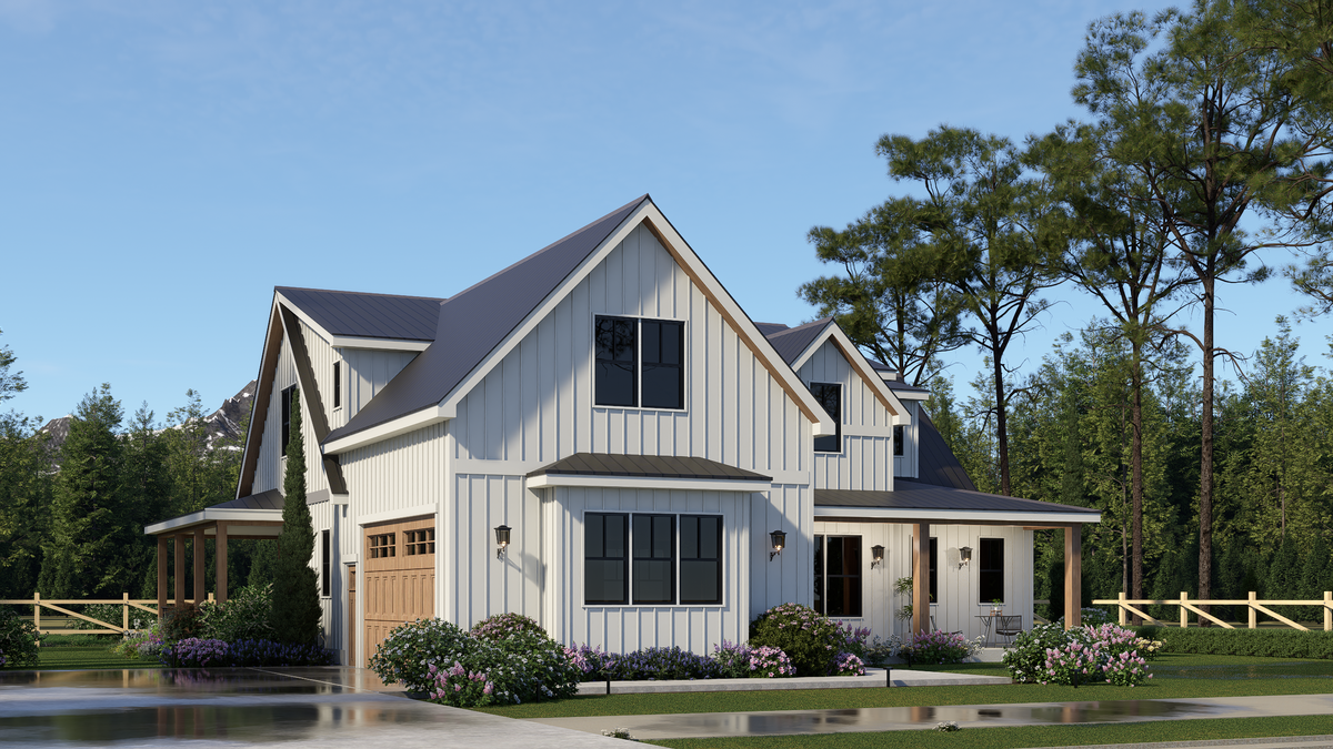 A8250-A Mulberry House Plan 3 Beds, 3.5 Baths, Modern Farmhouse Plan 