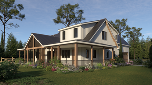 A8250-A Mulberry House Plan 3 Beds, 3.5 Baths, Modern Farmhouse Plan  Exterior 2