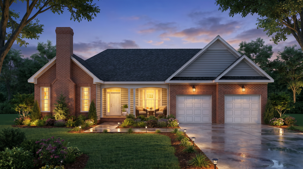 A8232-A Traditional House, 3 Bedrooms, 2 Bathrooms | Diamond House Plan Exterior-2
