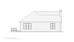A8232-A Traditional House, 3 Bedrooms, 2 Bathrooms | Diamond House Plan Left Elevation