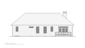 A8232-A Traditional House, 3 Bedrooms, 2 Bathrooms | Diamond House Plan Rear Elevation