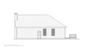 A8232-A Traditional House, 3 Bedrooms, 2 Bathrooms | Diamond House Plan Right Elevation