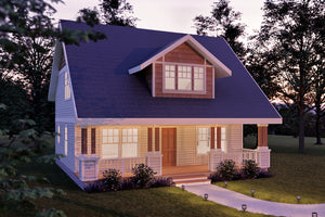 AM8288-A Cottage House, 3 Bedrooms, 2.5 Bathrooms | Dickinson House Plan Exterior-2