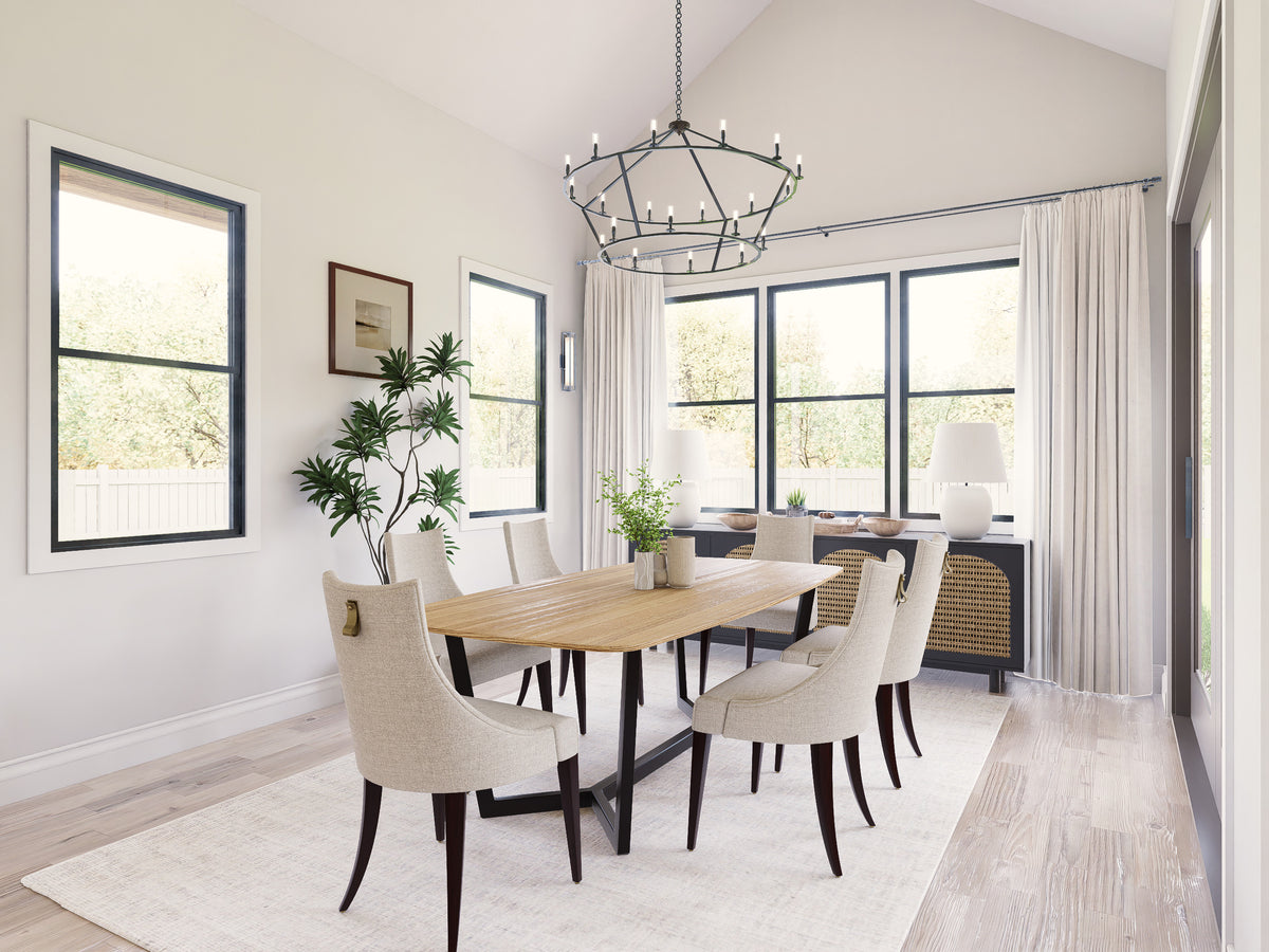 A8484-A Bluefern Valley Main Image Exterior 3beds, 3 baths modern farmhouse Plan Dining