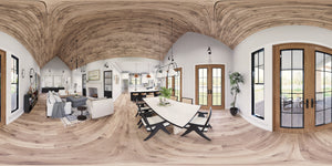 A8073-A Modern Farmhouse Dining Panorama, 3 Bedrooms, 2.5 Bathrooms | Persimmon House Plan 