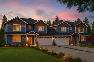 AM7670-A Craftsman Duplex House, 6 Bedrooms, 4 Bathrooms, 2 Half Bathrooms | Artondale House Plan Exterior-2