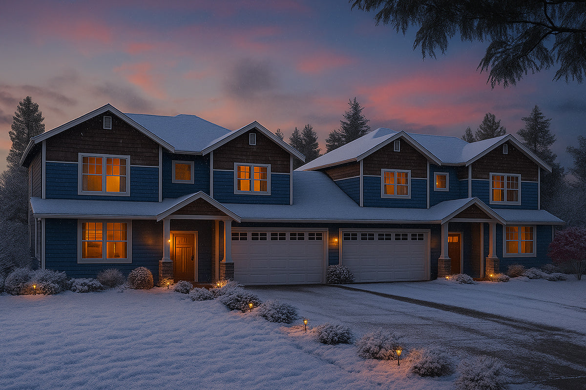 AM7670-A Craftsman Duplex House, 6 Bedrooms, 4 Bathrooms, 2 Half Bathrooms | Artondale House Plan Exterior-3