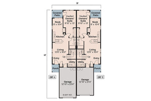 AM8108-A Craftsman Duplex House First Floor Plan, 6 Bedrooms, 4 Bathrooms | Braydon House Plan 