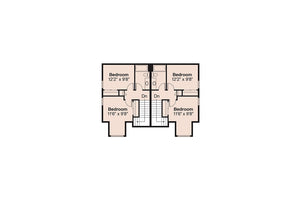 AM8108-A Craftsman Duplex House Second Floor Plan, 6 Bedrooms, 4 Bathrooms | Braydon House Plan 