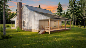 Charming 2-Bedroom Home Plan with Loft and Rear Porch