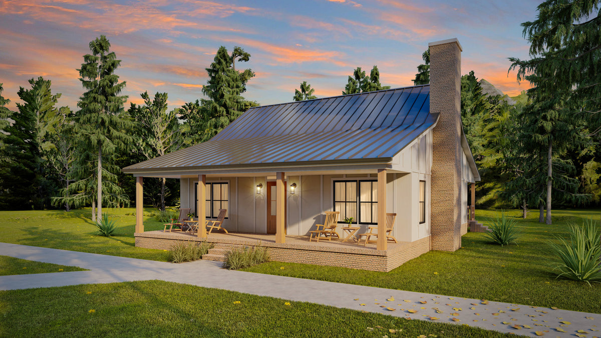 Charming 2-Bedroom Home Plan with Loft and Rear Porch