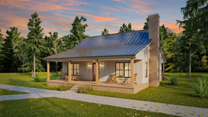 Charming 1,224 Sq Ft Cottage Plan with Front and Rear Porches