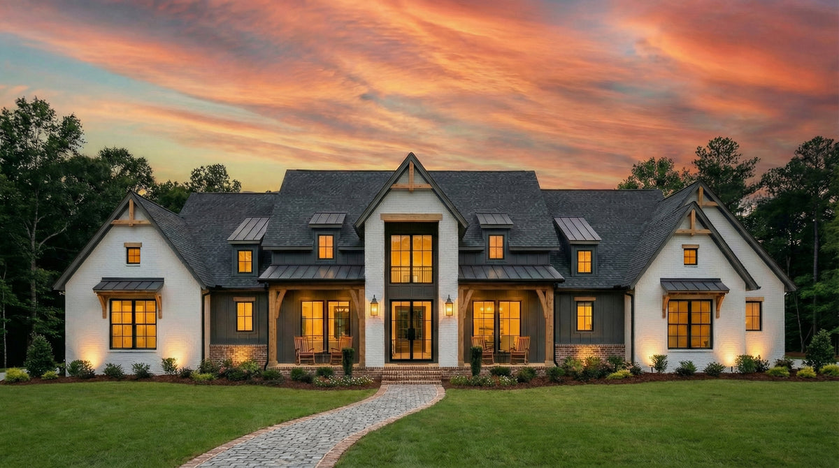 C8154-A Modern Farmhouse House, 4 Bedrooms, 4.5 Bathrooms | Amaryllis 2 House Plan Exterior-4