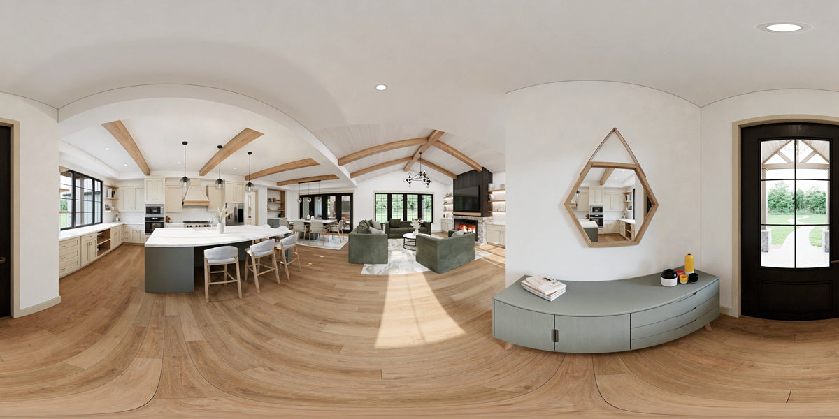 AJ7855-A Modern Farmhouse Entry Panorama, 2 to 3 Bedrooms, 2.5 Bathrooms | Plan VD1066