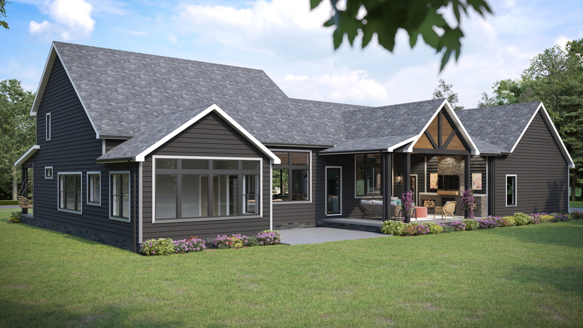 AJ7696-A Country House, 3 to 5 Bedrooms, 2.5 to 3.5 Bathrooms | Plan 1039 Exterior-3