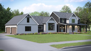 AJ7696-A Country House, 3 to 5 Bedrooms, 2.5 to 3.5 Bathrooms | Plan 1039 Exterior-4