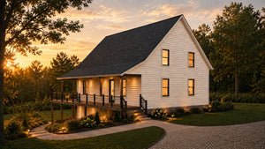 AJ8455-A Modern Mountain House, 4 Bedrooms, 2 to 3 Bathrooms | Plan 1074 House Plan Exterior-2