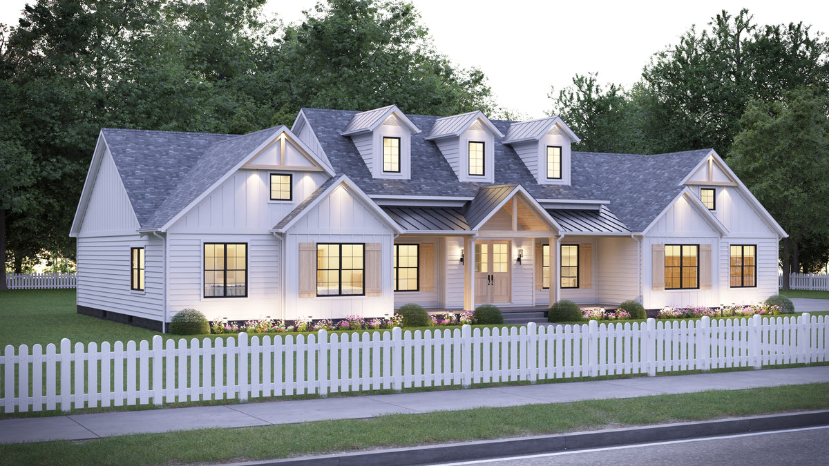 AJ7679-A Modern Farmhouse, 4 Bedrooms, 3.5 Bathrooms | Plan 1011 Exterior-3