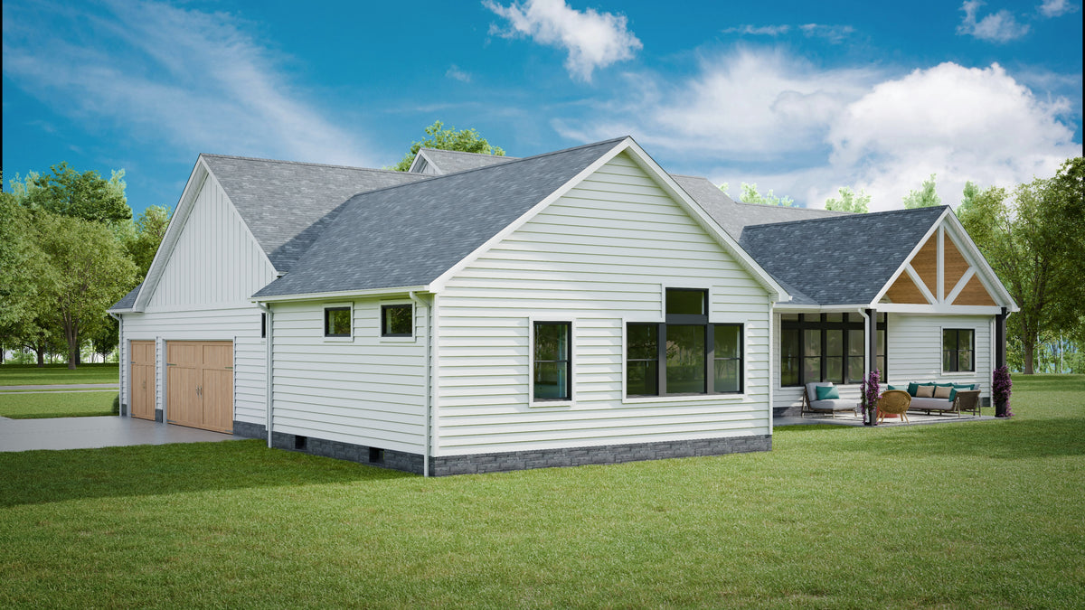 AJ7679-A Modern Farmhouse, 4 Bedrooms, 3.5 Bathrooms | Plan 1011 Exterior-5