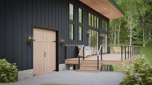 AJ7706-A Modern Ranch House Deck, 3 Bedrooms, 2.5 Bathrooms | Plan 1053 