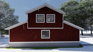 Garage Apartment Plan with 4-Car Garage and 1-Bedroom Suite