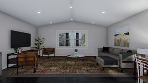 Garage Apartment Plan with 4-Car Garage and 1-Bedroom Suite