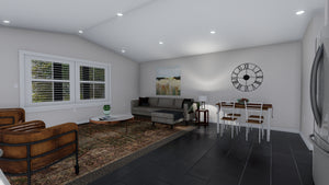 Garage Apartment Plan with 4-Car Garage and 1-Bedroom Suite