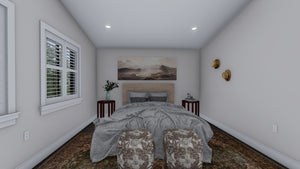 Garage Apartment Plan with 4-Car Garage and 1-Bedroom Suite