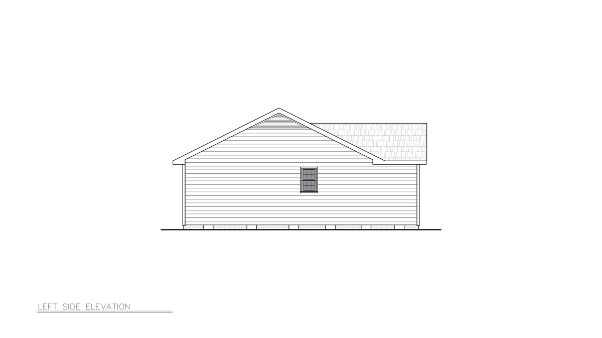 A8236-A Ranch House, 3 Bedrooms, 2 Bathrooms | Edgehill House Plan Left Elevation