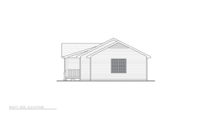 8236-A Ranch House, 3 Bedrooms, 2 Bathrooms | Edgehill House Plan Right Elevation