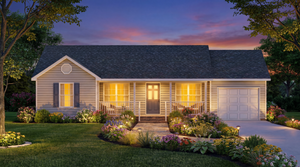 A8236-A Ranch House, 3 Bedrooms, 2 Bathrooms | Edgehill House Plan Exterior-2