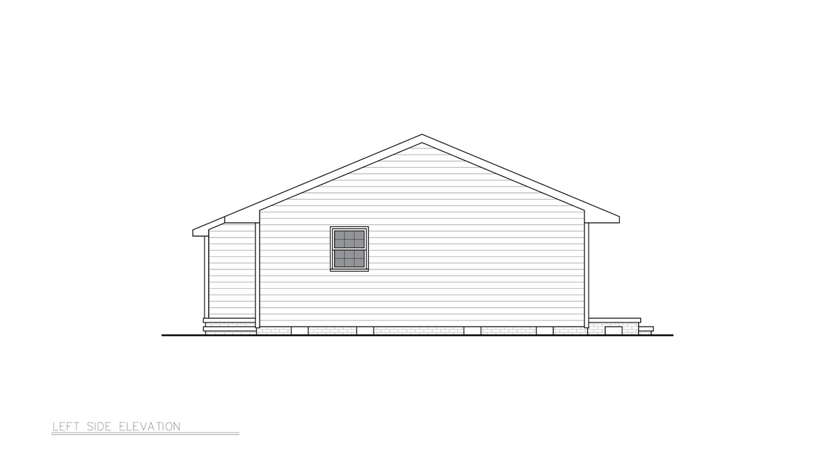 Elba 9 C	A8148-A 3 Bedrooms, 1.5Baths, Ranch House Style Left Side Elevation