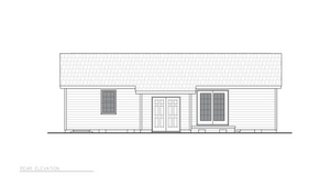 Elba 9 C	A8148-A 3 Bedrooms, 1.5Baths, Ranch House Style Rear Elevation