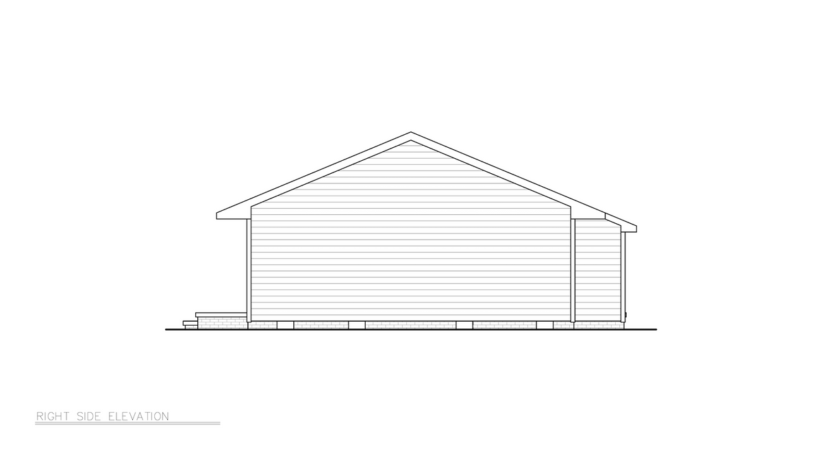 Elba 9 C	A8148-A 3 Bedrooms, 1.5Baths, Ranch House Style Right Side Elevation
