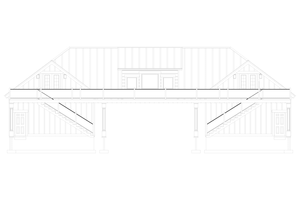 AO8464-A Detached Garage | Elena Garage Plan Rear Elevation