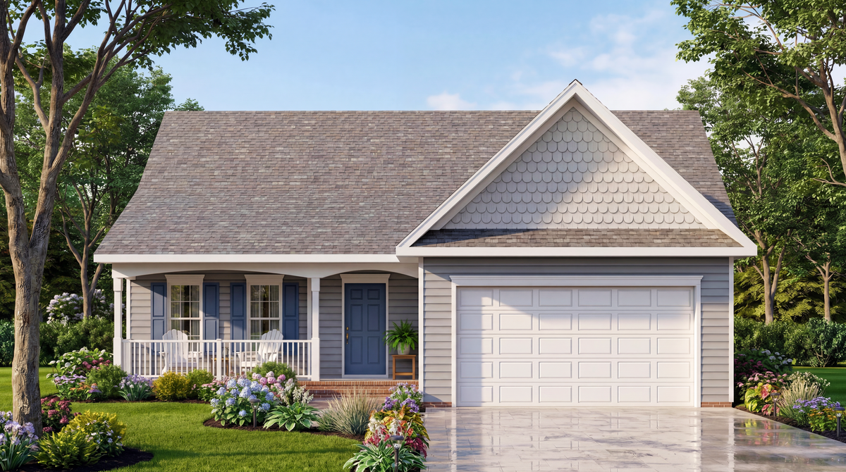 A8238-A Traditional House, 3 Bedrooms, 2 Bathrooms | Emily House Plan Exterior-3