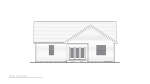 A8238-A Traditional House, 3 Bedrooms, 2 Bathrooms | Emily House Plan Rear Elevation