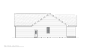 A8238-A Traditional House, 3 Bedrooms, 2 Bathrooms | Emily House Plan Right Elevation
