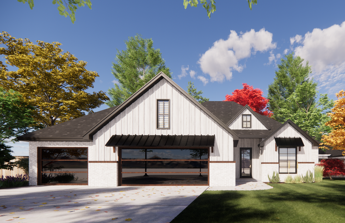 Stylish 4-Bedroom Ranch Plan with Flex Room & 3-Car Garage
