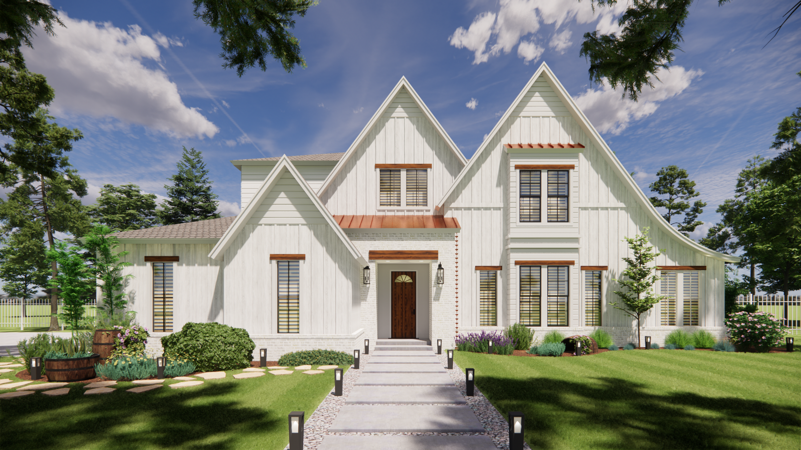 AG7498-A New American House, 4 Bed, 3.5 Bath | Kingside House Plan Exterior-1